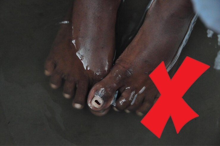 Avoid soaking your feet in water