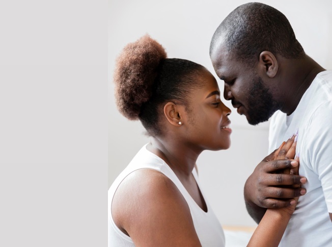 Africa couple in affectionate photo