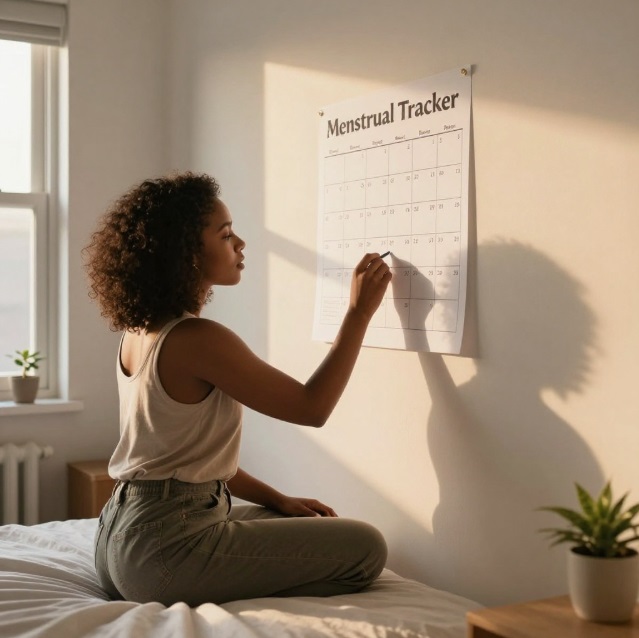 An African lady working on a wall-fixed Chart Tracker