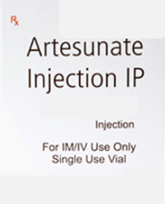 Label saying: IArtesunate injection IP. for IM/IV use only