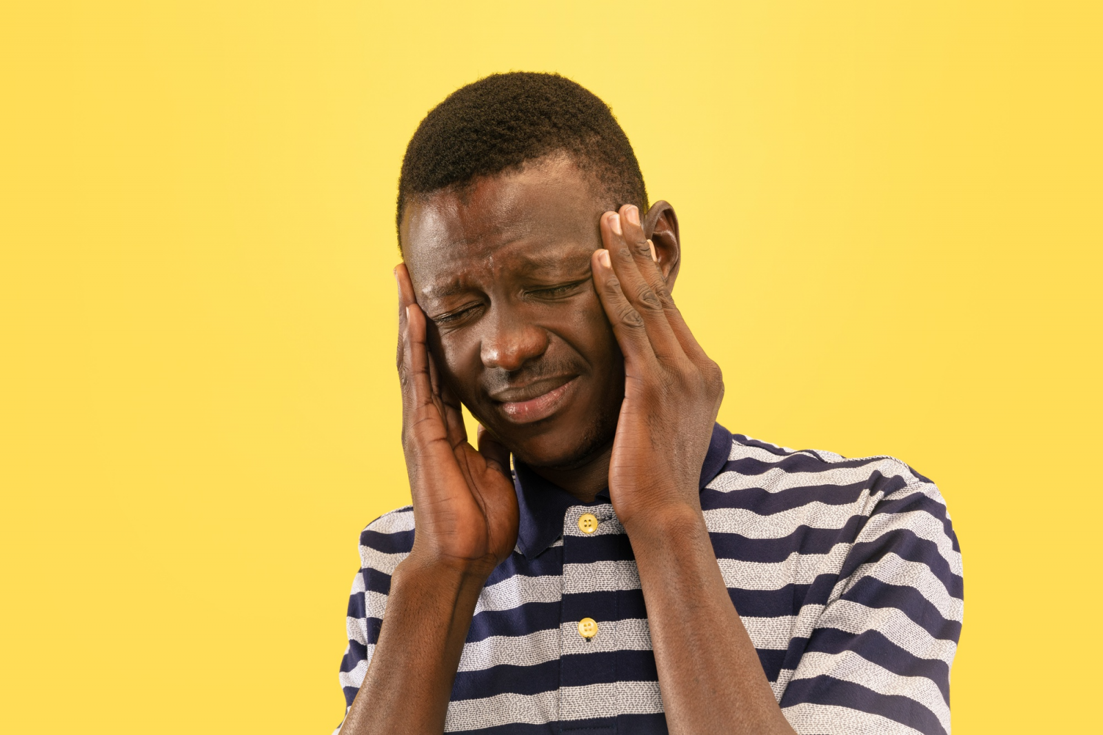 Black man with headache 