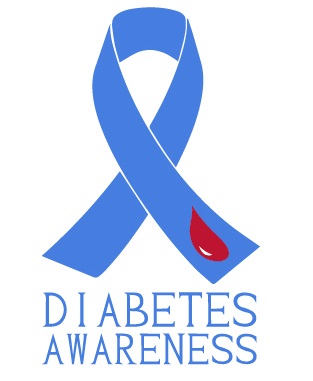Blue ribbon for diabetes awareness raising