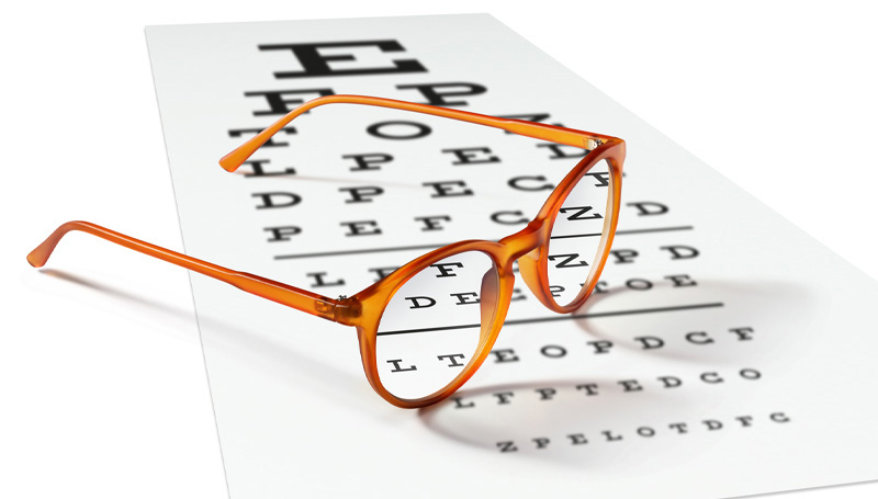 Visual acuity chart and test