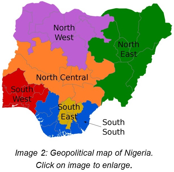 Geopolitical map of Nigeria