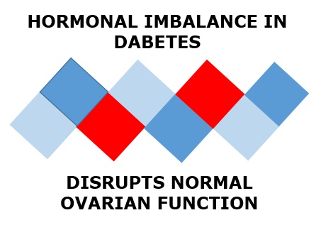 Hormonal imbalance in diabetes may disrupt normal ovarian functions