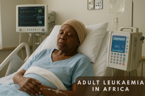 Photo of black woman receiving intravenous fluid while lying on a hospital bed.