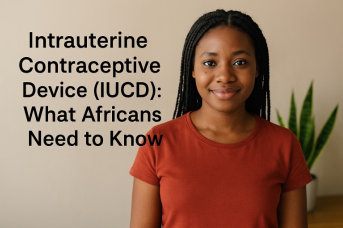 Portrait of a young Africa woman with a potted plant in the background