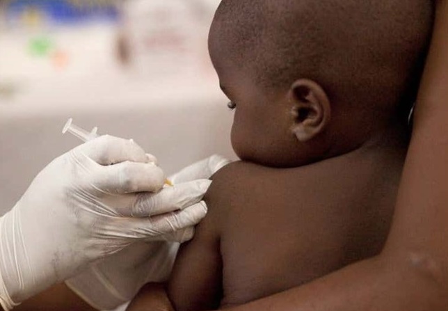 Baby receiving vaccination