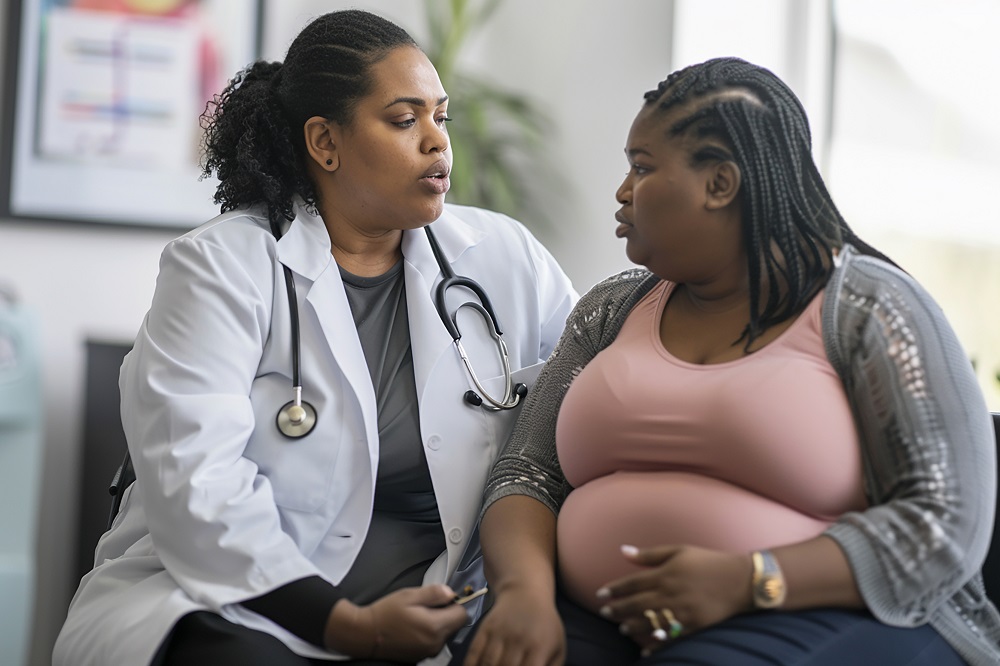 A black woman and her healthcare provider talking about her health