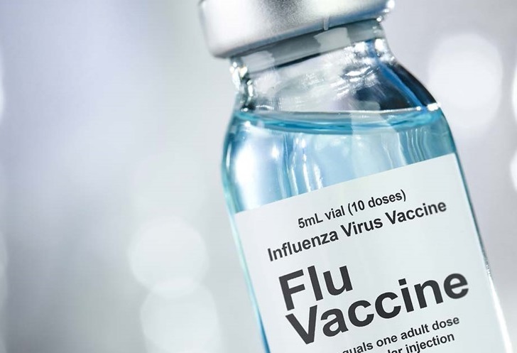 Vial cotaining influenza virus vaccine