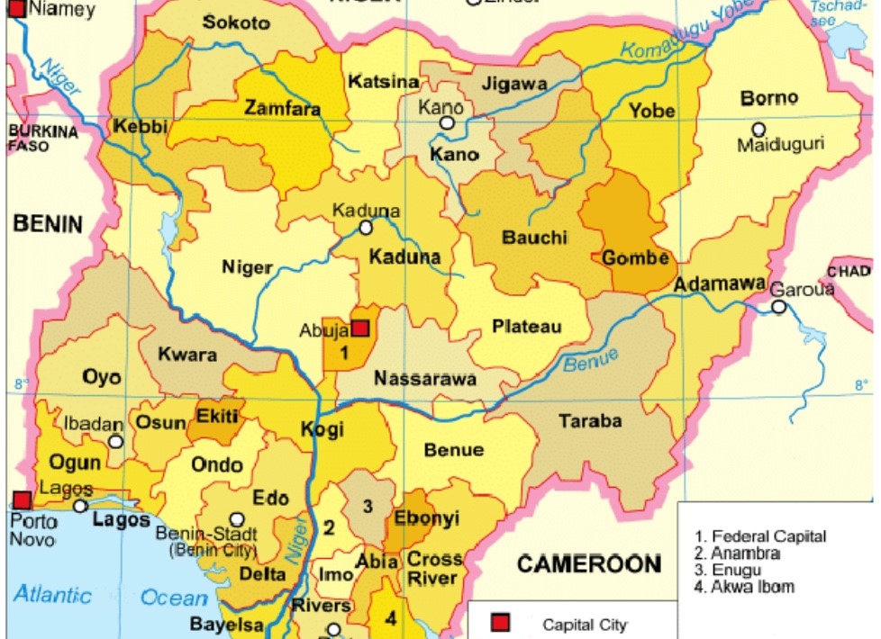 Nigeria state map