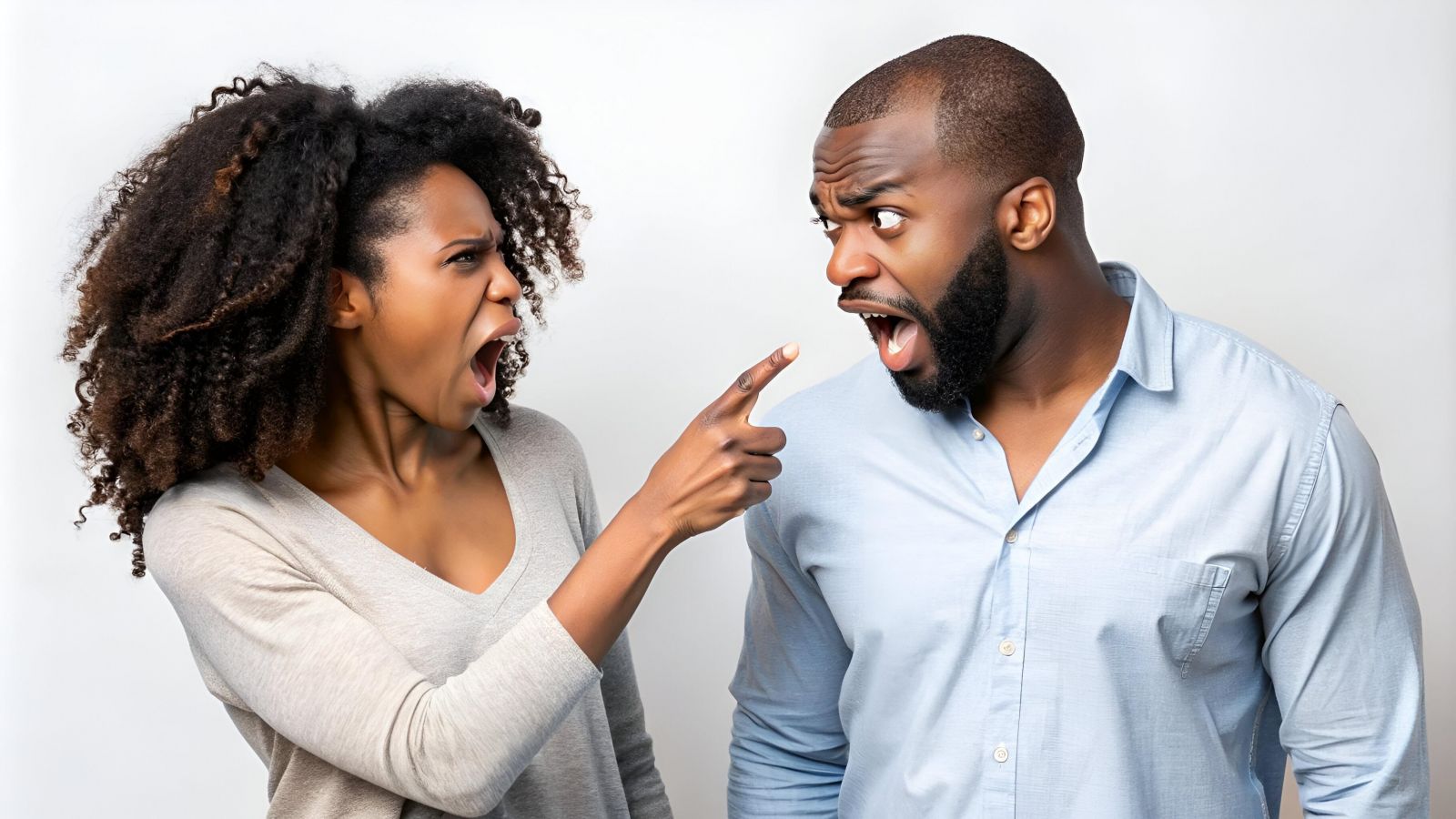 Black couple in angry mood